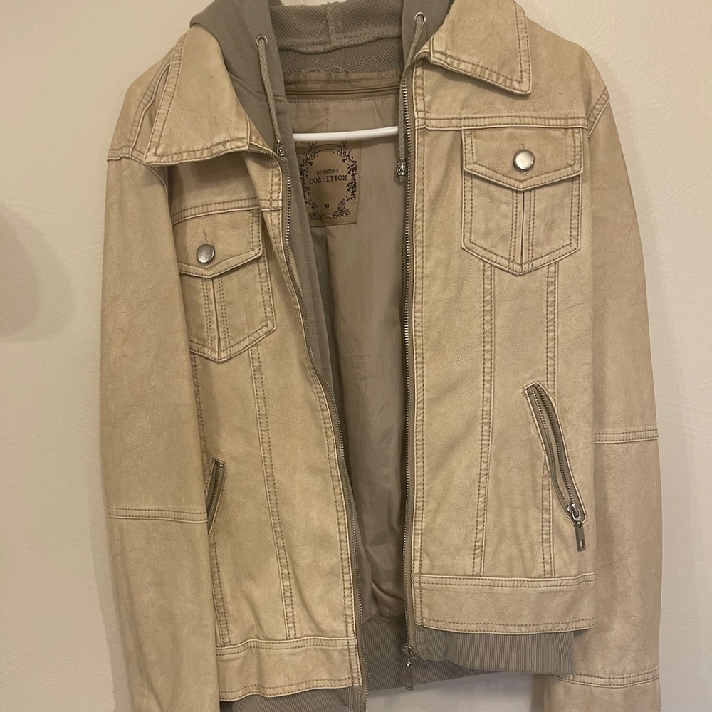 Tan leather jacket